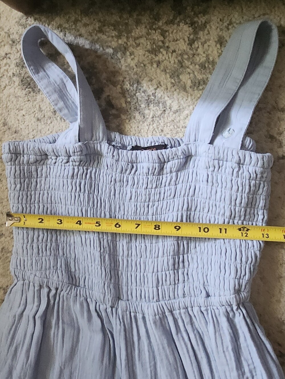 Quince Light Blue Wide-Leg Jumpsuit with Smocked Bodice - Picture 4 of 8